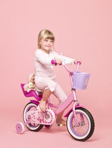 Girl On Her Bike Royalty Free Stock Photos Girl On Her Bike Royalty Free Stock Photos