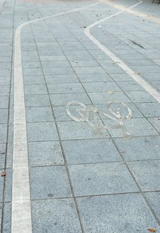 Channel For Bicycle Specific Safety Of The Driver Stock Photography Channel For Bicycle Specific Safety Of The Driver Stock Photography