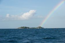 Rainbow On Top Of An Island At Belitung Stock Images Rainbow On Top Of An Island At Belitung Stock Images