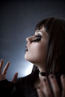 Expressive Young Woman With Creative Make-up Royalty Free Stock Photography