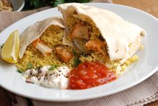 Pita With Chicken And Couscous Royalty Free Stock Photography