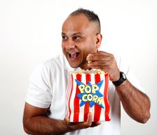 Office Worker Eating Popcorn Royalty Free Stock Images Office Worker Eating Popcorn Royalty Free Stock Images