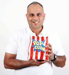 Office Worker Eating Popcorn Stock Photo Office Worker Eating Popcorn Stock Photo