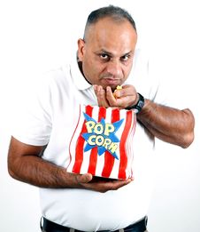 Office Worker Eating Popcorn Stock Photography Office Worker Eating Popcorn Stock Photography
