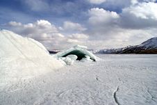 Unique Snow Formation Resembling A Shelter Royalty Free Stock Photo Unique Snow Formation Resembling A Shelter Royalty Free Stock Photo