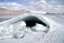 Unique Snow Formation Resembling A Shelter Stock Photo Unique Snow Formation Resembling A Shelter Stock Photo