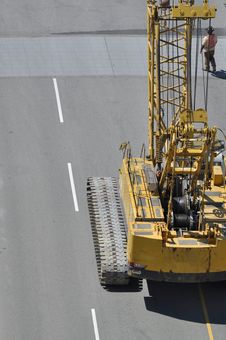 Crane Truck With Worker Royalty Free Stock Image Crane Truck With Worker Royalty Free Stock Image