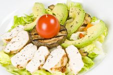 Grilled Chicken Breast Salad With Avocado Stock Images