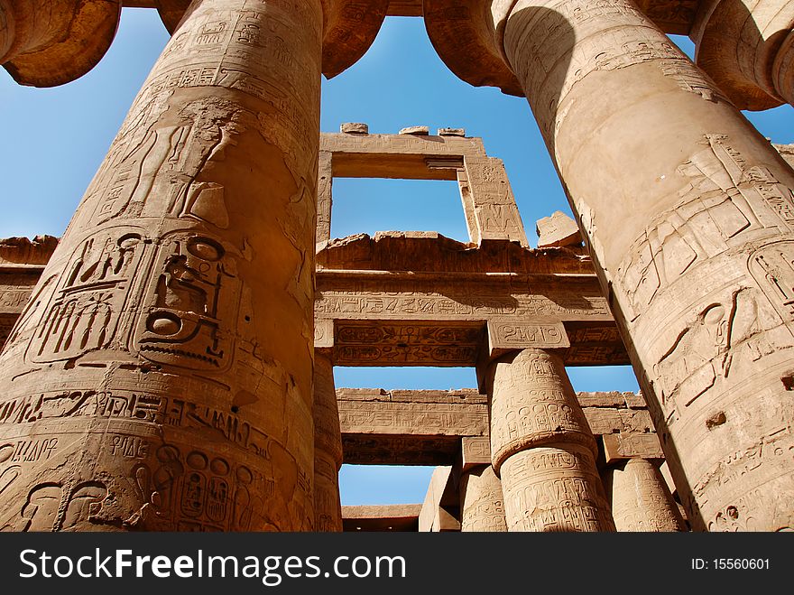 Architecture details of Karnak Temple in Egypt. Architecture details of Karnak Temple in Egypt