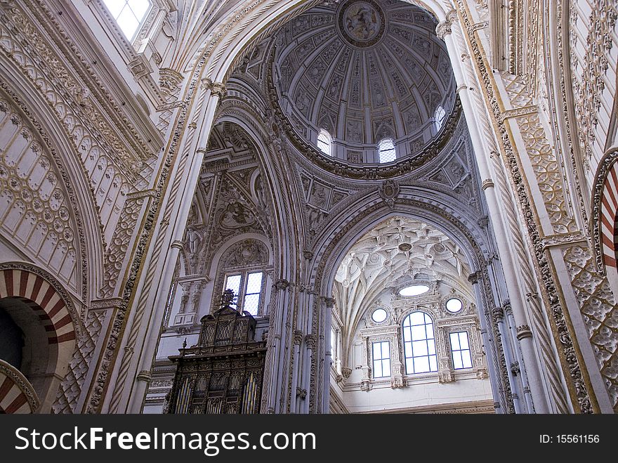 Church in cordoba sealing view of a wing.