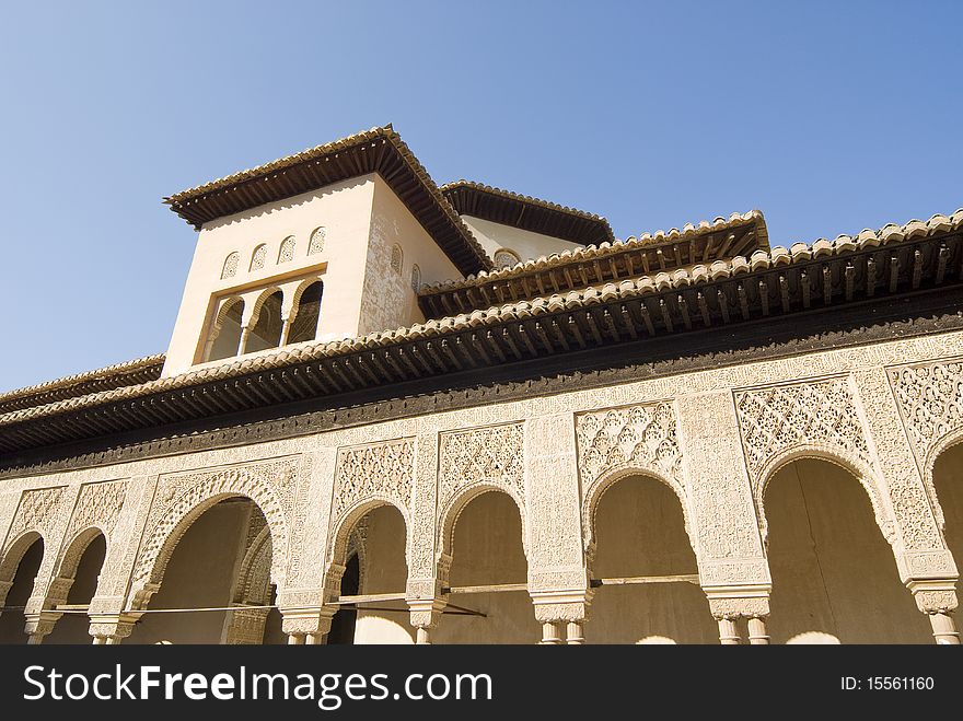 Famous alhambra building in spain, Side.