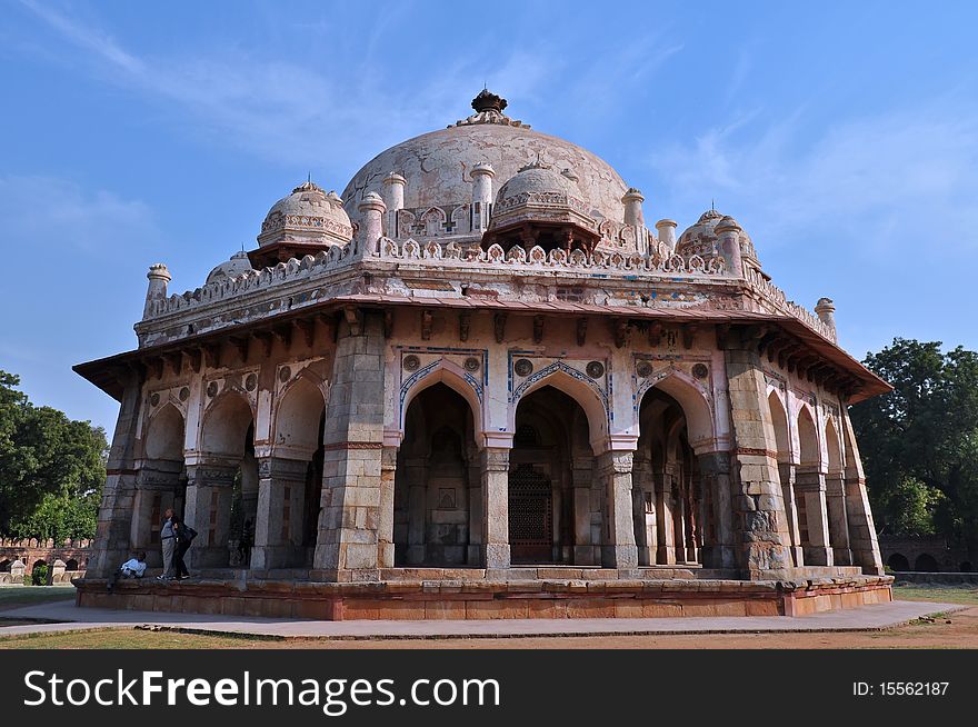 Small indian temple, picture taken during the sunny day.