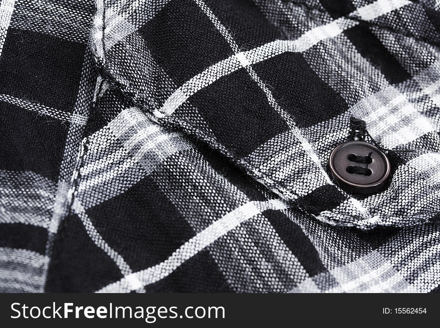 Black and white checked shirt pocket