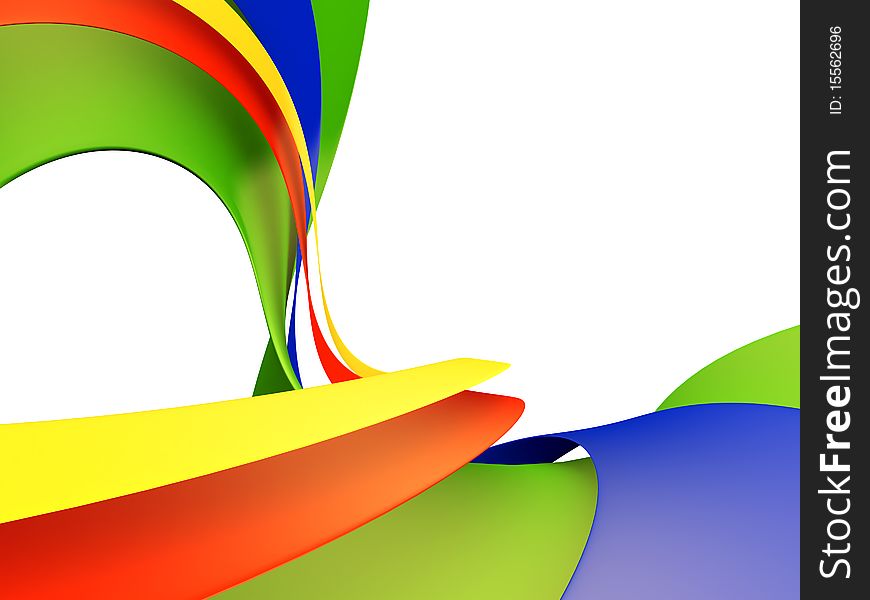 Abstract background with 3d colored waves