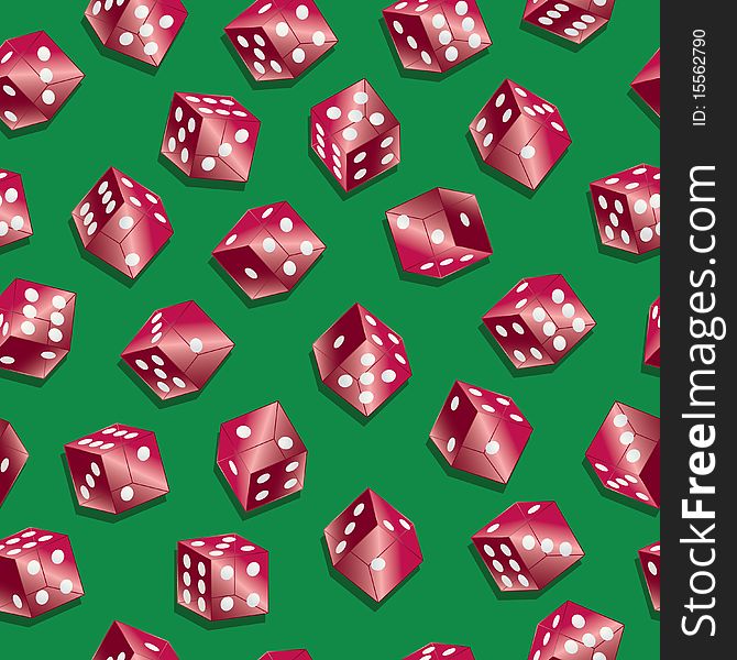 Seamless red dice pattern wallpaper with clipping mask