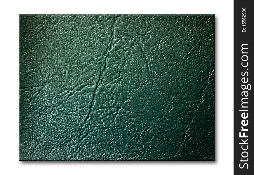 Dark green leatherette texture on white background. Dark green leatherette texture on white background