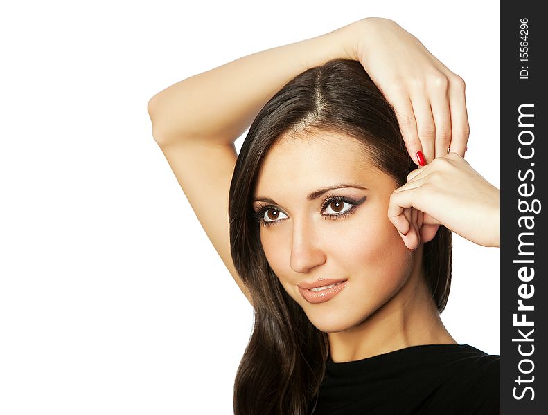 Close-up portrait of caucasian young woman. Close-up portrait of caucasian young woman