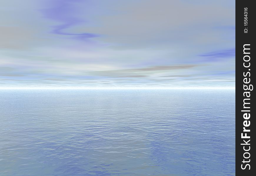 Beautiful image of the ocean and sky rendered in Bryce. Beautiful image of the ocean and sky rendered in Bryce