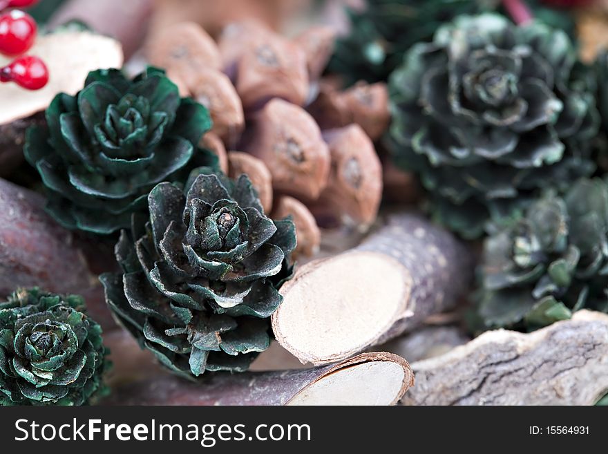 Christmas wreath, isolated on white background