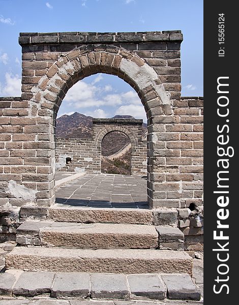Great Wall: View Through A Double Window.