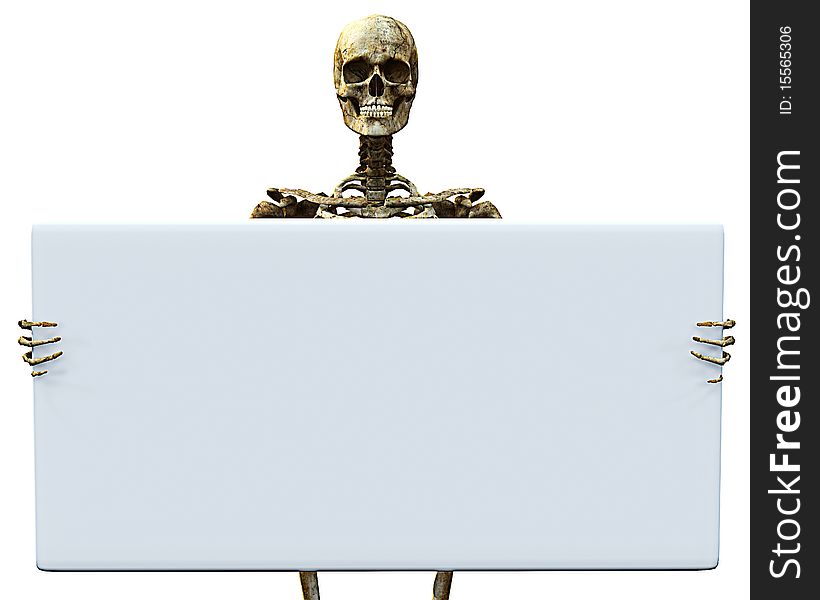 Skeleton Hold Sign 2
