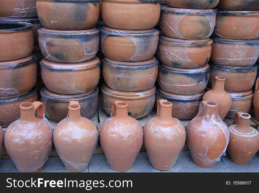 A view of earthenware. It's a popular object in anatolia.