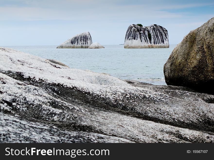 Exotic Pig Island At Belitung Indonesia