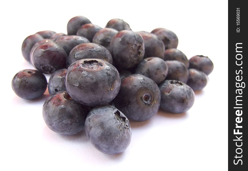 Sweet blueberries on white background
