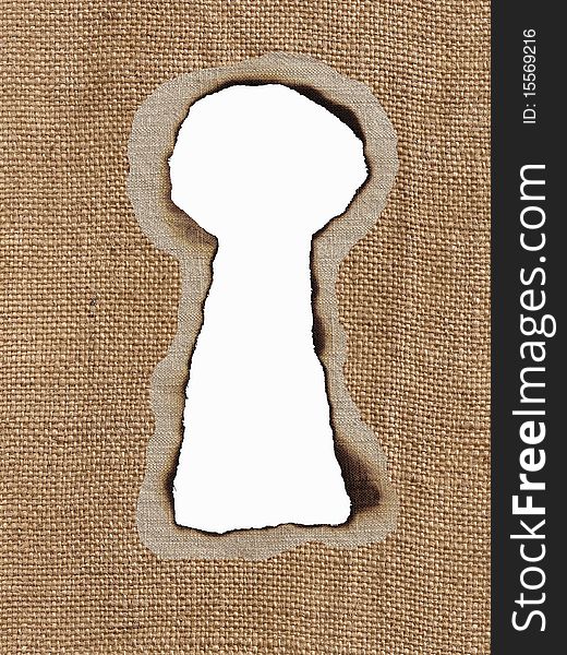 Abstract decorative key hole on the canvas background