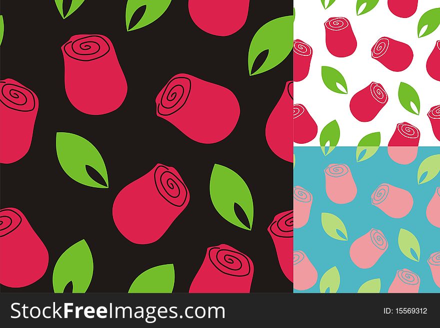 The pattern of red roses for the background. The pattern of red roses for the background