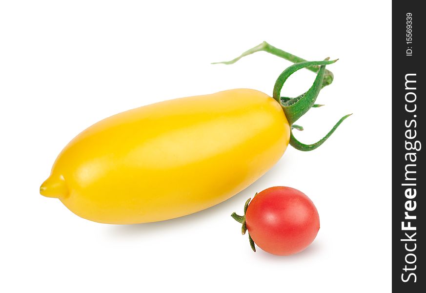 Selected tomatoes on a white background. Clipping path. Selected tomatoes on a white background. Clipping path.