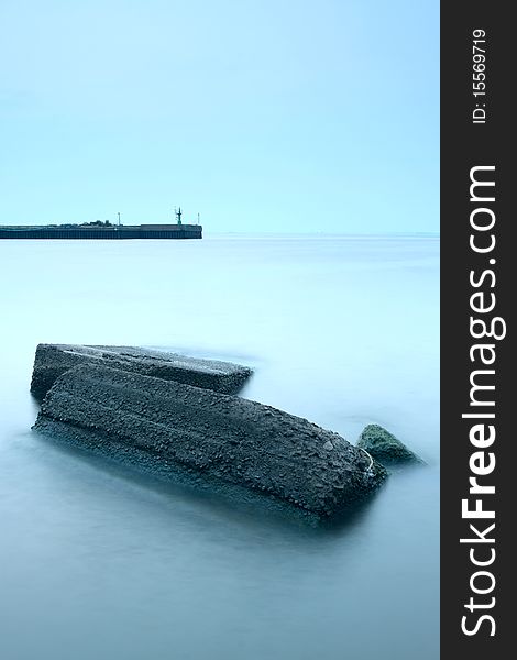 The destroyed mooring. St.-Petersburg, gulf of Finland, Baltic sea. The destroyed mooring. St.-Petersburg, gulf of Finland, Baltic sea
