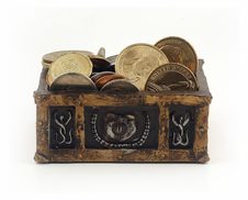 Treasure Chest With Coins Royalty Free Stock Photography Treasure Chest With Coins Royalty Free Stock Photography