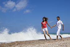 Walking On The Beach Royalty Free Stock Images Walking On The Beach Royalty Free Stock Images