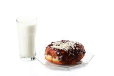Doughnut And Milk Stock Photo