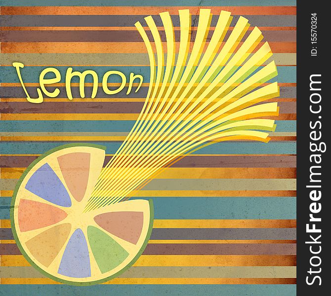 Word lemon - retro pattern background