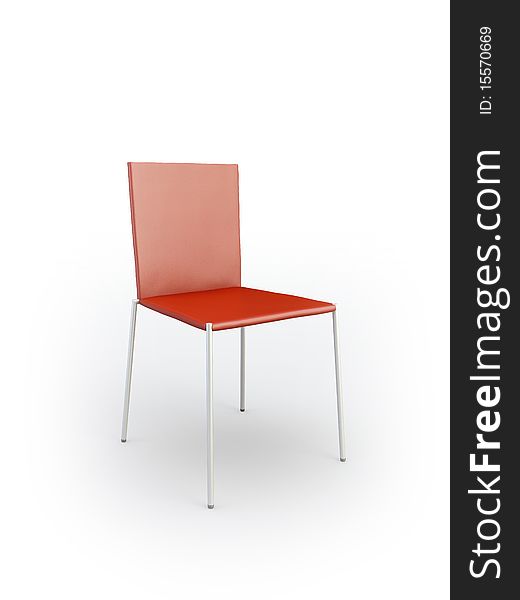 Modern 3d chair on the white background. Modern 3d chair on the white background
