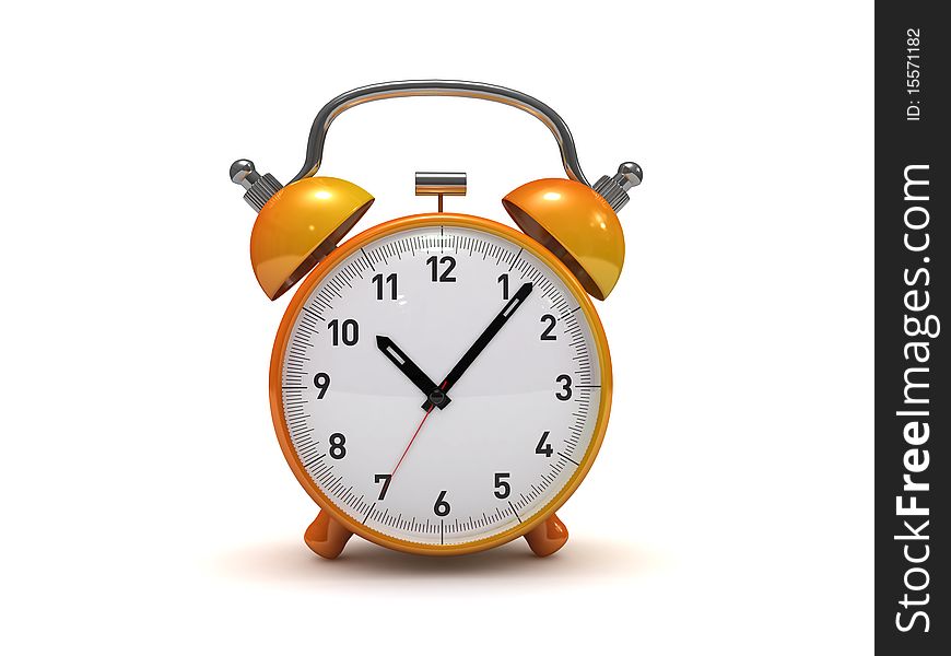 Alarm clock isolated 3d rendered