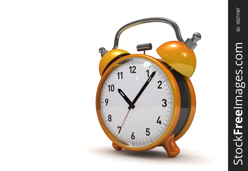 Alarm clock isolated 3d rendered