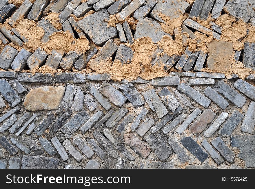 View of old brick walls used for backgrounds