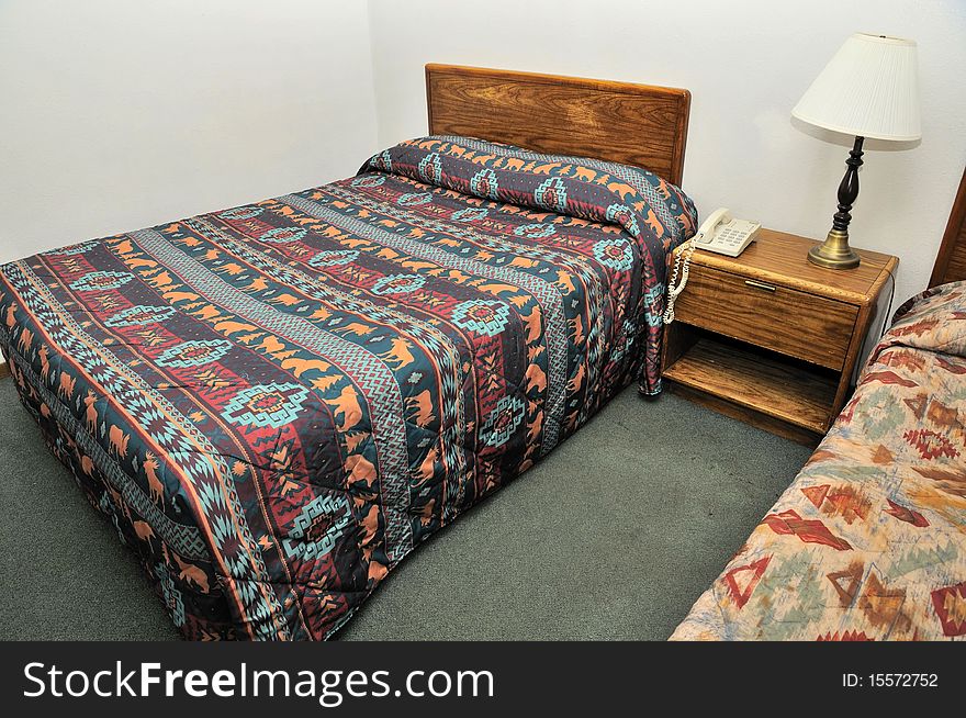 Beds in a hotel room