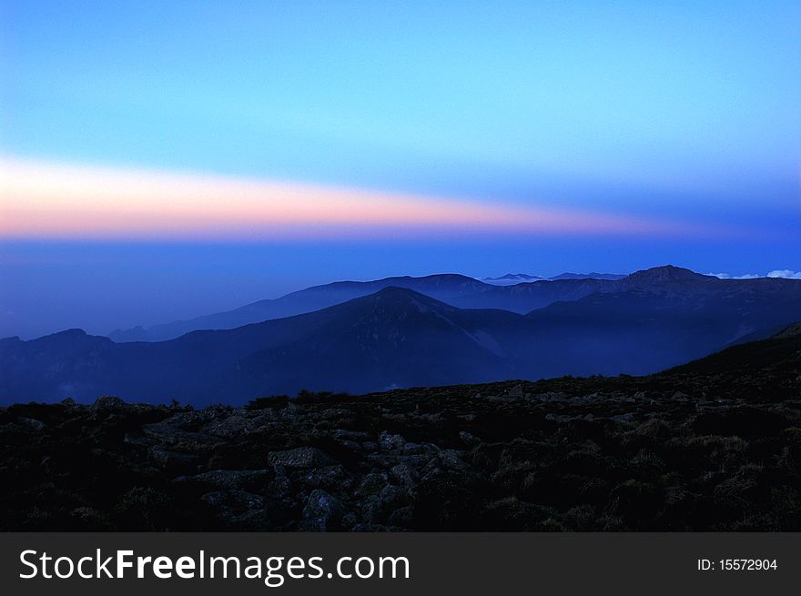 Scenery in mountains