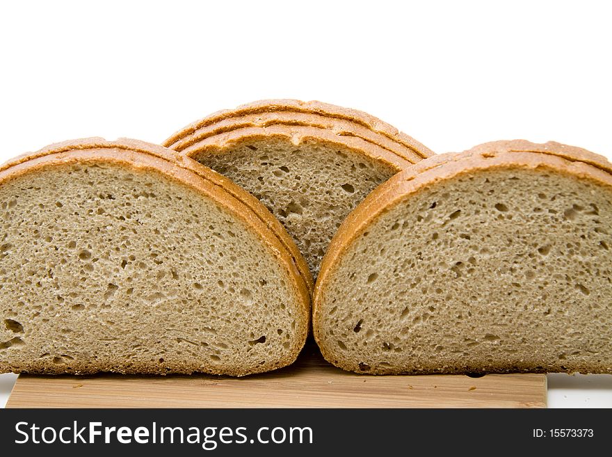 Cut wheat bread and on edge board