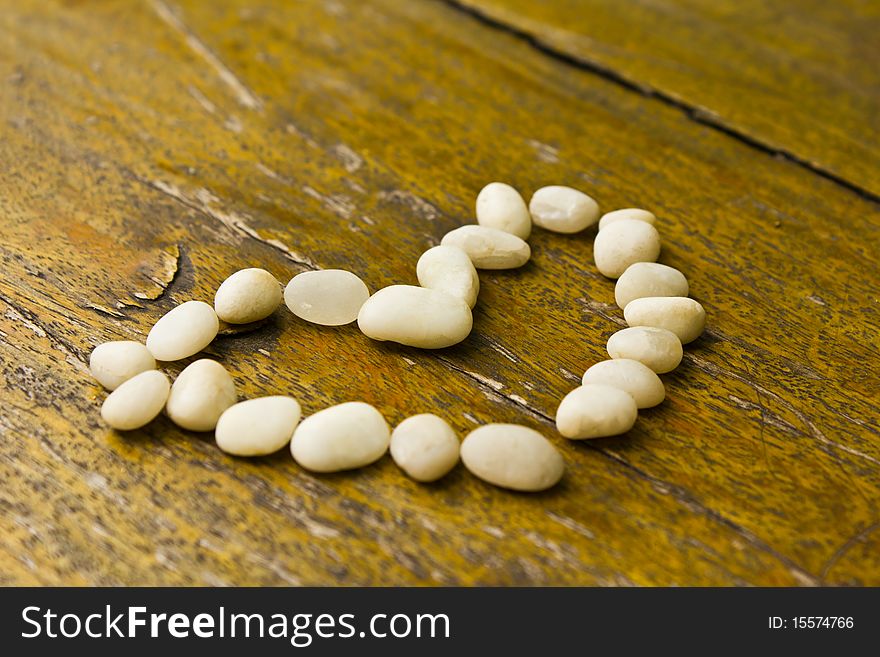 Heart on the wood background