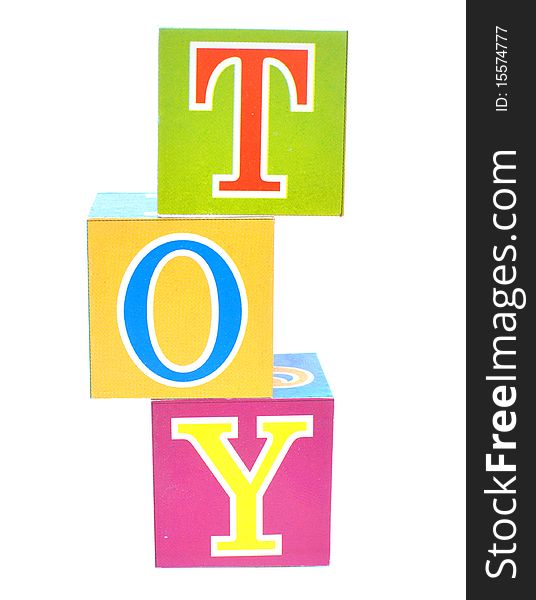 Word Toy Spelled Out In Baby Blocks