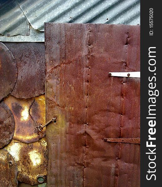 The Old Iron sheet Door. The Old Iron sheet Door