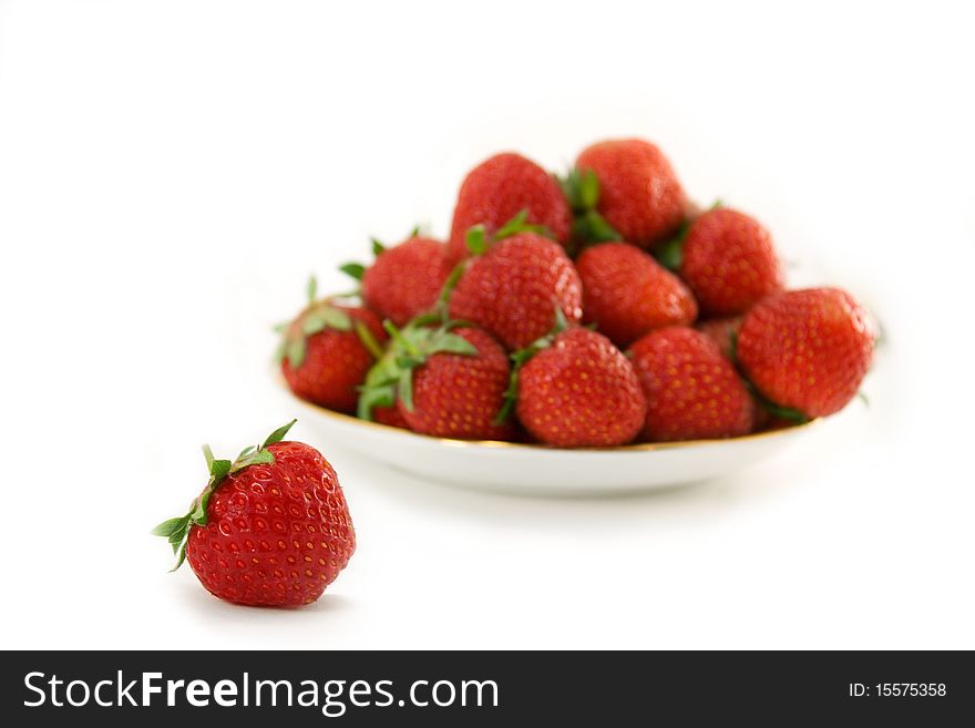 Delicious ripe strawberries on a plate