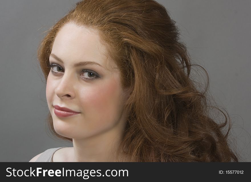 Good look beautiful redhead girl, close up. Good look beautiful redhead girl, close up