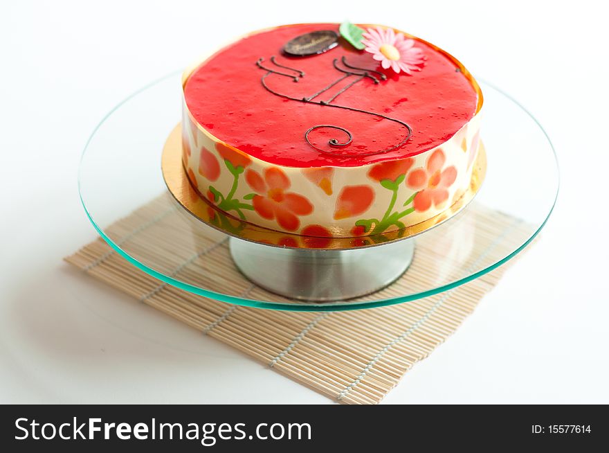 Fruit cake on isolated background. Fruit cake on isolated background