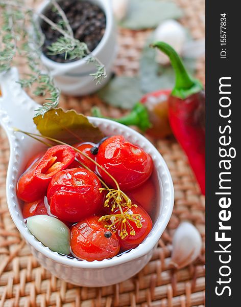 Salty cherry tomatoes with spices
